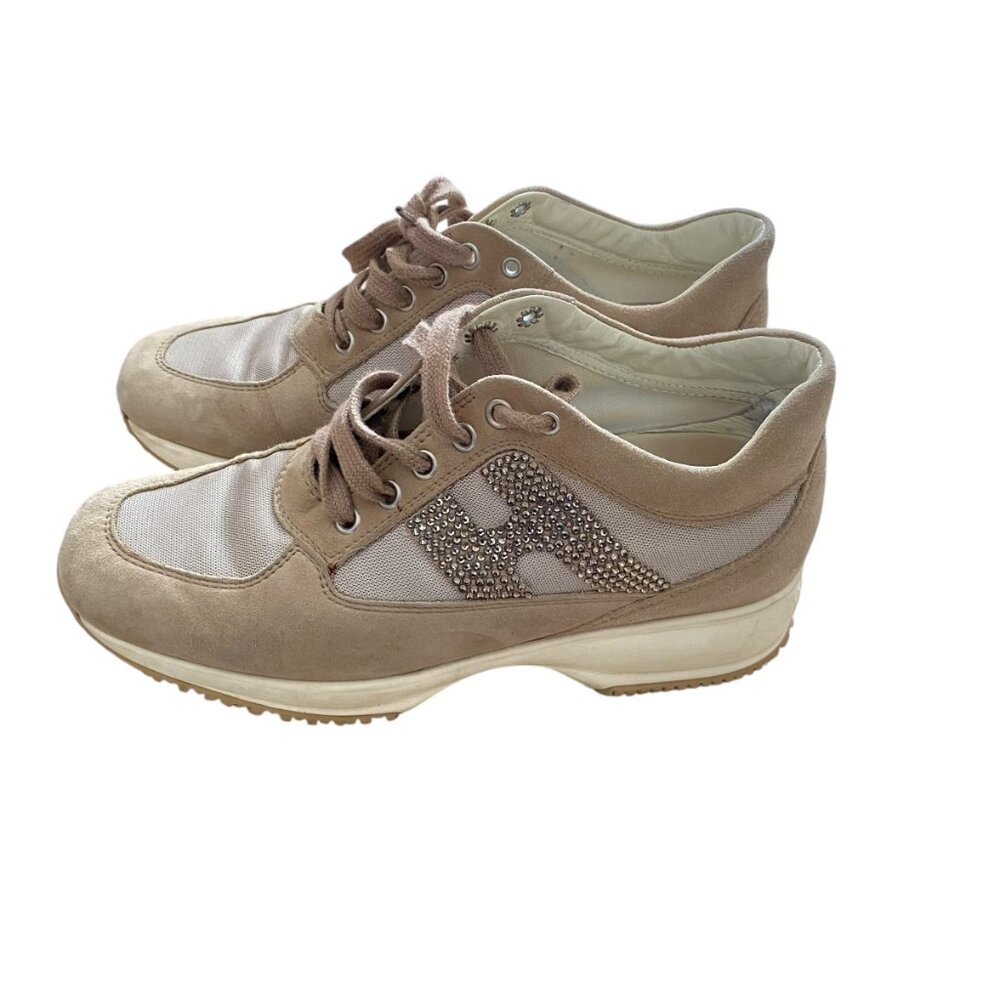 Hogan Interactive Crystal Embellished Beige Nude … - image 1